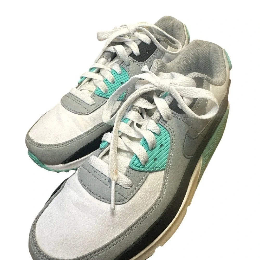 Nike Air Max Youth 6 1/2 black white aqua gray athletic shoe